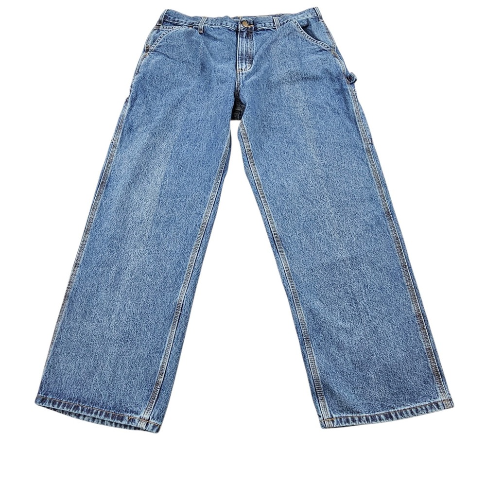 Carhartt Carpenter Jeans Mens 38 Original Dungaree Fit B13-DPS Blue Denim Work
